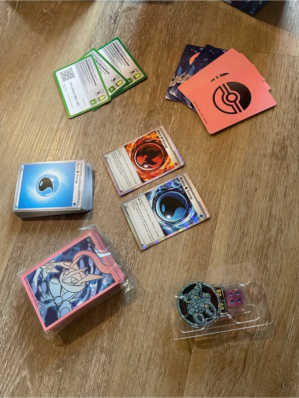 Pokemon Special Energy Cards - Nitro (Red) & Bubbly (Blue)